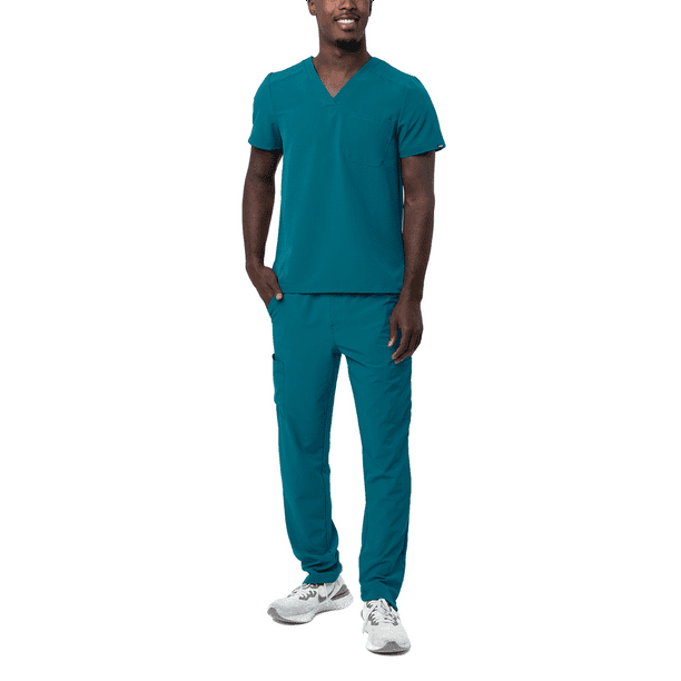 Classic V-Neck Scrub Top /& Cargo Scrub Pants Adar Addition Go-Basic Scrub Set for Men